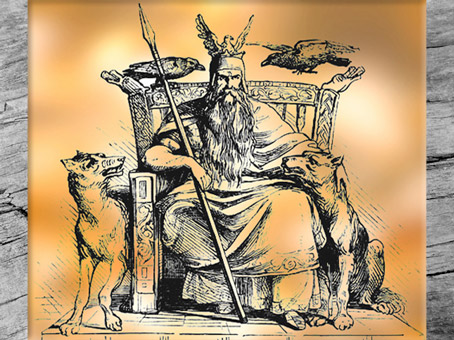 D'après le dieu Odhin, manuel de mythologie d'Alexander Murray, XIXe siècle, mythologie nordique. (Marsailly/Blogostelle)