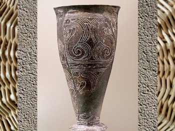 D'après des dragons, vase gravé, céramique, Ve siècle avjc, La Tène, Gaule Celtique, âge du Fer. (Marsailly/Blogostelle)