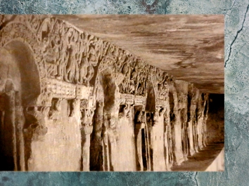 D'après la véranda d'un monastère rupestre Jaïn, Ier siècle apjc, Orissa, Khandagiri-Udayagiri, Sud, Inde ancienne. (Marsailly/Blogostelle)