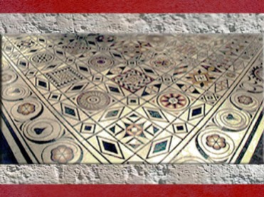 D'après un pavement de sol, Ier-IVe siècle apjc, Lyon, France, Gaule Romaine. (Marsailly/Blogostelle)