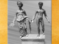 D'après Sirona et Apollon, bronze, IIe-IIIe siècle apjc, Mâlain, Bourgogne, Gaule Romaine. (Marsailly/Blogostelle)