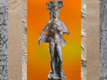 D'après une statuette d'Attis, compagnon aimé de Cybèle, bronze, IIe-IIIe siècle apjc, Turquie, époque Romaine. (Marsailly/Blogostelle)