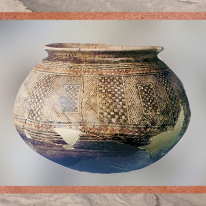 D'après une poterie peinte, style de Halaf, vers 5000-4000 ans avjc, Irak actuel, Mésopotamie néolithique. (Marsailly/Blogostelle)