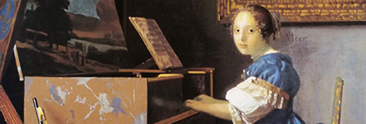 D'après La Dame assise au Virginal, Johannes Vermeer, vers 1675 IVMeer. (Marsailly/Blogostelle)