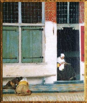 D'après La Ruelle, détail, Johannes Vermeer, 1657-1658, IVMeer. (Marsailly/Blogostelle)