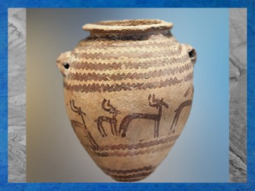 D’après une poterie décorée de gazelles, vers 4000-3500 ans avjc, période de Nagada, Égypte ancienne. (Marsailly/Blogostelle)