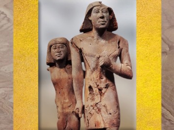 D'après un groupe statuaire, couple anonyme, acacia, vers 2980 – 2475 avjc, Ancien Empire, Égypte Ancienne. (Marsailly/Blogostelle)