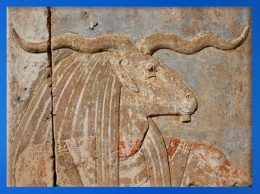 D’après le dieu Khnoum, temple de Satet, Éléphantine, XVIIIe dynastie, Nouvel Empire, Assouan, Égypte Ancienne. (Marsailly/Blogostelle) 