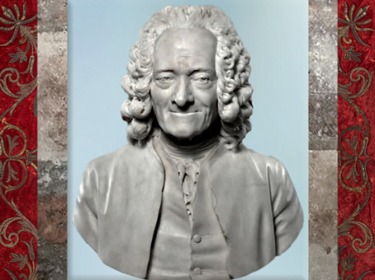 D'après un buste de Voltaire par le sculpteur Jean-Antoine Houdon, 1778 apjc, XVIIIe siècle. (Marsailly/Blogostelle)