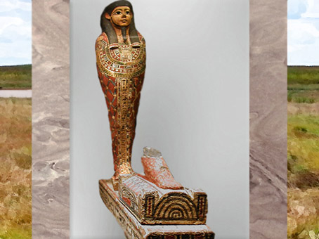 D’après Ptah-Sokar-Osiris, statuette au nom de Iahmes, bois peint, vers 663- 525 avjc, Basse époque, Égypte Ancienne. (Marsailly/Blogostelle)