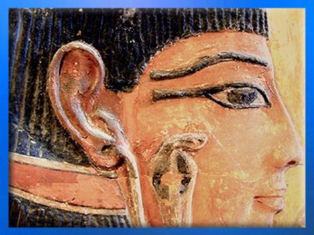D’après la déesse Hathor, détail du cobra, calcaire peint, tombe de Séthi Ier, XIXe dynastie, Vallée des Rois, Nouvel Empire, Égypte Ancienne. (Marsailly/Blogostelle)