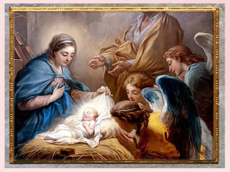 D’après L'adoration des anges ou La Nativité, de Carle Van Loo, détail, 1751, huile sur toile, église Saint-Sulpice, Paris, France, XVIIIe siècle. (Marsailly/Blogostelle)