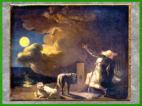 D’après Fingal voit les fantômes de ses ancêtres au clair de lune, de Nicolaï Abraham Abildgaard, vers 1782, huile sur toile, XVIIIe siècle. (Marsailly/Blogostelle)