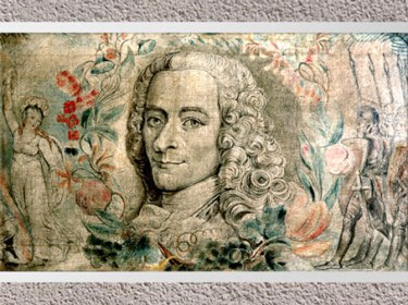 D’après Voltaire, de William Blake, 1800-1803, encre et tempera sur toile, début XIXe siècle. (Marsailly/Blogostelle)  
